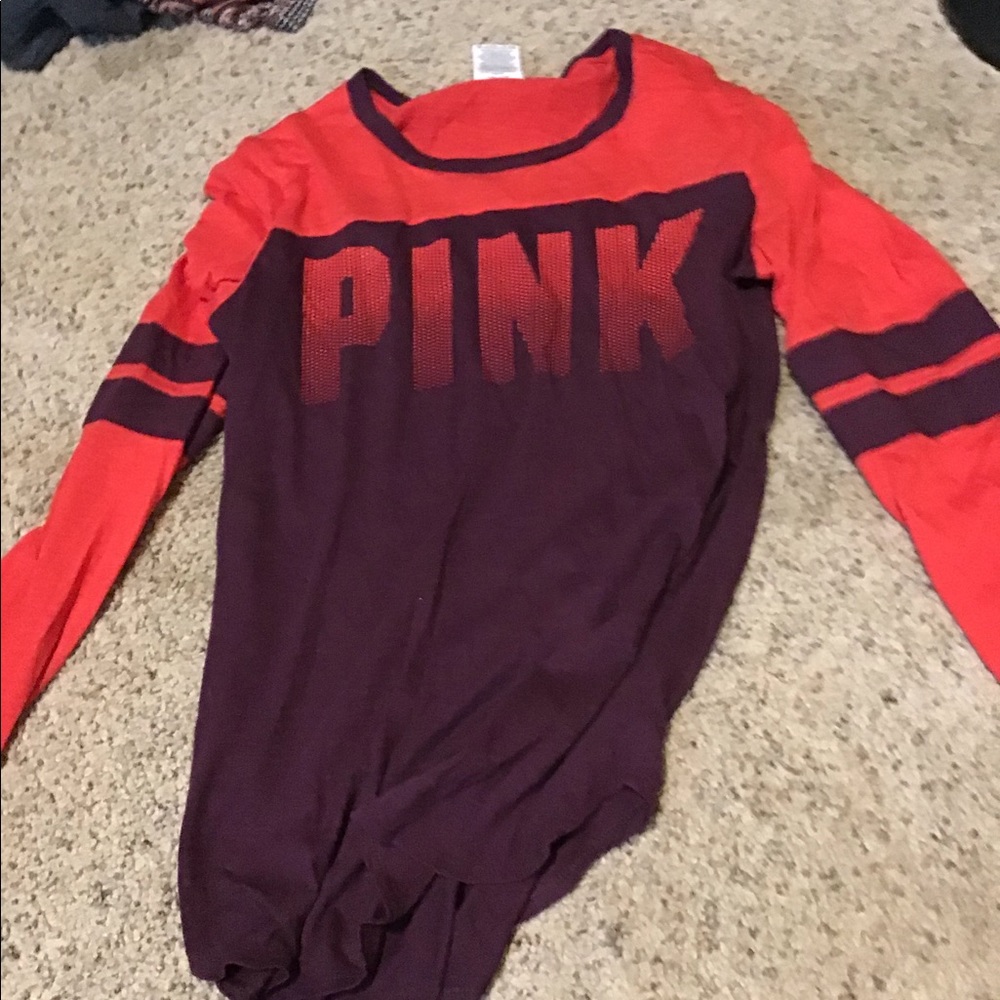 Red and purple long sleeve t-shirt